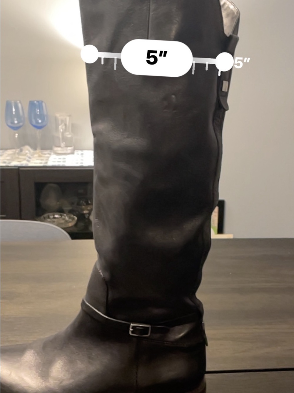 Franco Sarto Black Over-the-Knee Leather Riding Boots - Picture 10 of 11